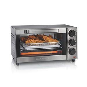 lot 19179 image: Hamilton Beach Sure-Crisp Air Fryer Toaster Oven Fits 9�� Pizza, 4 Slice Capacity, Powerful Circulation, Patented Controls (31403), Stainless Steel