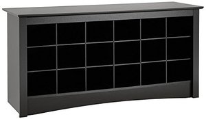 lot 19202 image: Prepac Shoe Storage Cubbie Bench, 24 x 48 x 16, Black