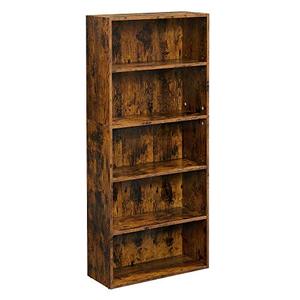 lot 19219 image: VASAGLE Bookshelf, Open Bookcase with Adjustable Storage Shelves, Floor Standing Unit, 23.6��, Rustic Brown