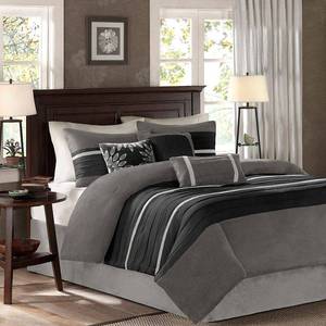 lot 8432 image: Madison Park Palmer Microsuede 7-Pc. King Comforter Set Bedding