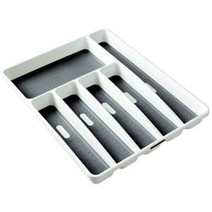 lot 8225 image: Madesmart Classic Large Silverware Tray with 6 Compartment, White