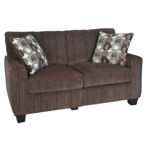lot 8328 image: Serta - RTA Palisades 2-Seat Fabric Loveseat - Kingston Brown - Retail $329.99