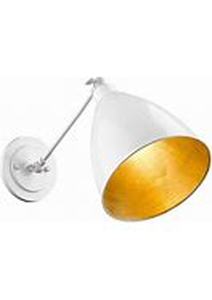 lot 8383 image: 1 Lt Single Adjustable Armed Sconce White and Gold- Retail$93.49