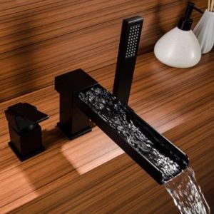 lot 8387 image: Single Handle Deck Mounted Roman Tub Faucet- Retail$219.99