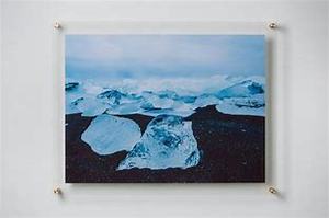 lot 8393 image: Cool Modern Frames Clear Floating Double Panel Acrylic Picture Frame, Gold