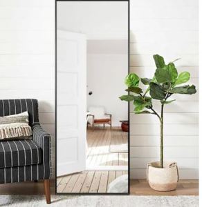lot 8344 image: NeuType Full Length Floor Mirror Black 65x22