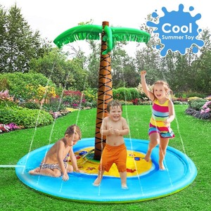 lot 8245 image: Inflatable Island Water Toy With Water Shooting Palm Tree