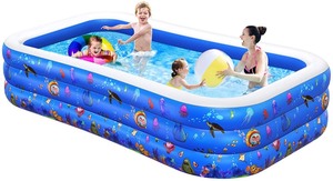 lot 8270 image: Mibote Inflatable Swimming Pool 118x72x20 Full Sized Kiddie Pool For Kids