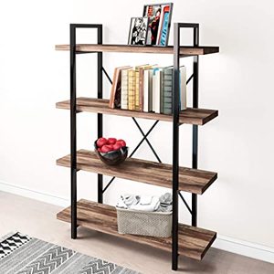 lot 8343 image: 45MinST 4 Tier Brown Bookcase