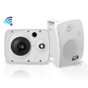 lot 61508 image: PYLE PDWR54BTW - Waterproof &amp Bluetooth 5.25in Indoor  Outdoor Speaker System, 600 Watt, White