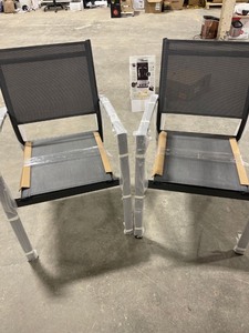 lot 61550 image: 2 Grey outdoor patio chairs