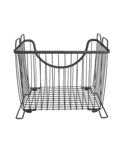 lot 61561 image: Spectrum Diversified Ashley Stackable Wire Basket with Raised Feet and Looped Handles, Large