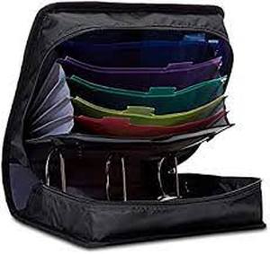 lot 61544 image: Amazonbasics 3-ring Zipper Binder - O-ring 3-inch Black