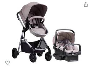 lot 68299 image: Evenflo Pivot Modular Travel System With SafeMax Car Seat open box