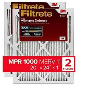 lot 68301 image: Filtrete 20x24x1, AC Furnace Air Filter, MPR 1000, Micro Allergen Defense, 2-Pack (exact dimensions 19.81 x 23.81 x 0.81) open box