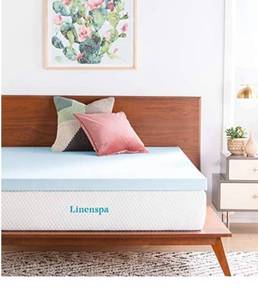 lot 68320 image: LINENSPA 3 Inch Gel Infused Memory Foam Twin Mattress Topper open box