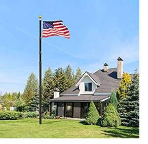 lot 68335 image: WeValor 20FT Telescoping Flag Pole Kit, Heavy Duty Aluminum In Ground Telescopic Flag Poles&nbsp