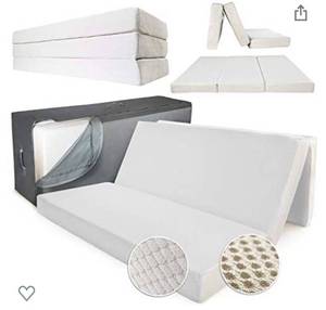 lot 68336 image: Portable Mattress - Folding Memory Foam mattress topper, Queen sized.