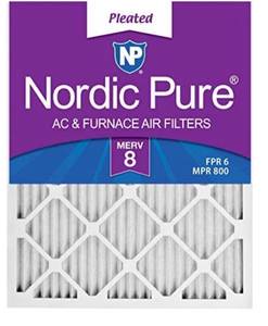 lot 68345 image: Nordic Pure 14x24x1 MERV 8 Pleated AC Furnace Air Filters 6 Pack open box