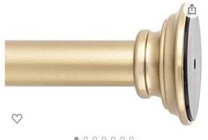 lot 68359 image: Snug Set  Ultra Strong Secure Hold Tension  Gold Window Curtain Rod  Easy Mount  2 Silicone Never Slip Pads  Durable Steel Construction  78 Diameter open box