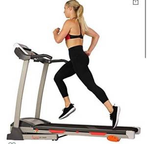 lot 68391 image: Sunny Health & Fitness Folding Treadmill with Device Holder, Shock Absorption and Incline open box
