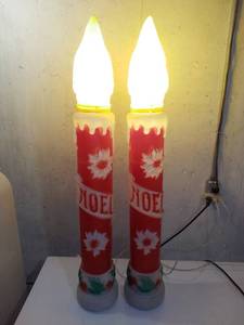 lot 563 image: Pair of Noel Candle Lighted Blow Molds - Empire