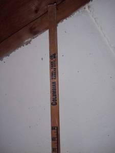 lot 571 image: 84 Inch Wood Advertising Measuring Stick - Columbian Steel Tank Co.