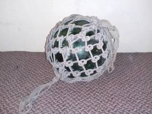 lot 595 image: Vintage Japanese Green Glass Fish Float