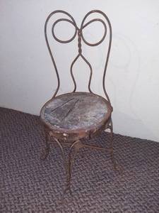 lot 598 image: Antique Wrought Iron Doll Stool