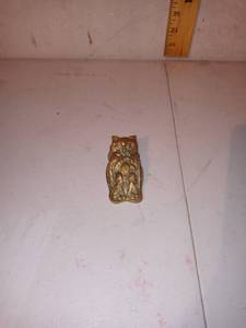 lot 1254 image: Solid Brass Owl Note Clip