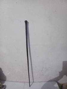 lot 1260 image: Antique Iron And Stacked Leather Walking Stick Marked 1874
