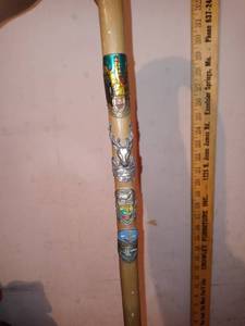 lot 1264 image: Vintage German Walking Stick With Metal Decorative Pieces
