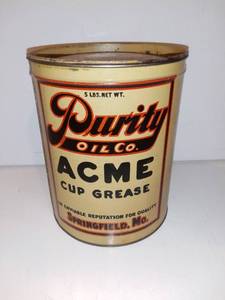 lot 520 image: Purity Oil Co. Acme Cup Grease Can