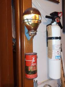 lot 531 image: Red Comet Fire Grenade and Hero Fire Extinguisher Can