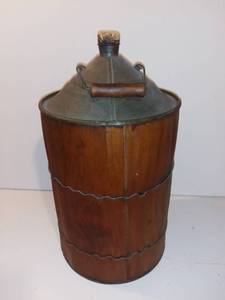 lot 540 image: Antique Wood Wrapped Miners Can