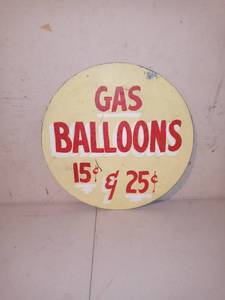 lot 1202 image: Old School Double Sided Metal Fas&Balloons Sign