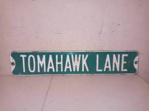 lot 1214 image: Really Cool Tomahawk Lane Sign With Raised Letters