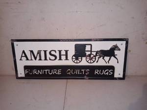 lot 1216 image: Enamel Amish Advertising Sign
