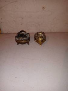 lot 1241 image: Lot Of 2 Small Jewelry Caskets One Marked RSP Co 917
