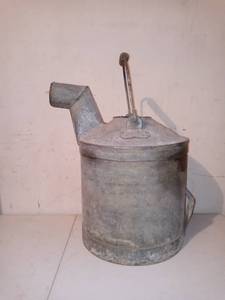 lot 1246 image: Galvanized Steel Standard Oil Fuel Can With Pour Spout