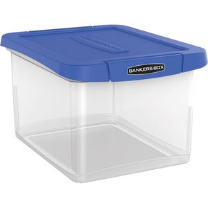 lot 8502 image: Bankers Box Heavy Duty Plastic File Storage, 14 x 17 38 x 10 12, LetterLegal, ClearBlue