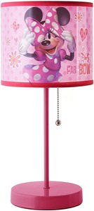 lot 8510 image: Disney Minnie Mouse Stick Table Lamp, Pink