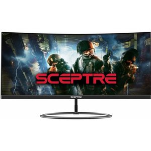 lot 40 image: Sceptre 30-inch 219 Curved Gaming Monitor C305W-2560UN 2560x1080p Ultra Wide Ultra Slim HDMI DisplayPort up to 85Hz 1ms MPRT AMD FreeSync FPS-RTS Build-in Speakers, Metal Black 2020