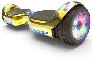 lot 710 image: Patent Label Hover Board Color Gold Chrome