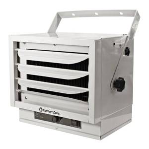 lot 721 image: Comfort Zone 5,000-Watt240v Ceiling-Mounted 3-Setting Fan-Forced Industrial Heater, Grey