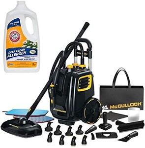 lot 763 image: McCulloch Deluxe Canister Multi-Floor Steam Cleaner System wCarpet Cleaner