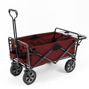 lot 765 image: Mac Sports Collapsible Folding Outdoor Garden Utility Wagon w Table, Maroon