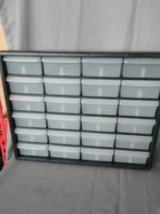 lot 782 image: Akro Mil 24 Drawer Plastic Parts Storage Hardware And Craft Cabinet