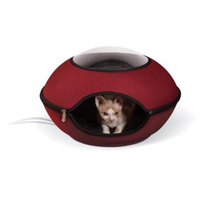 lot 825 image: K&H Pet Products Thermo-Lookout Cat Pod Red 21 x 21 x 7.5