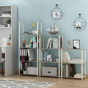 lot 3392 image: Furinno Turn-N-Tube 5-Tier Multipurpose Shelf Display Rack, 17091BEWH